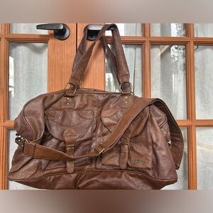 Billabong Duffle Bag Brown Faux Leather